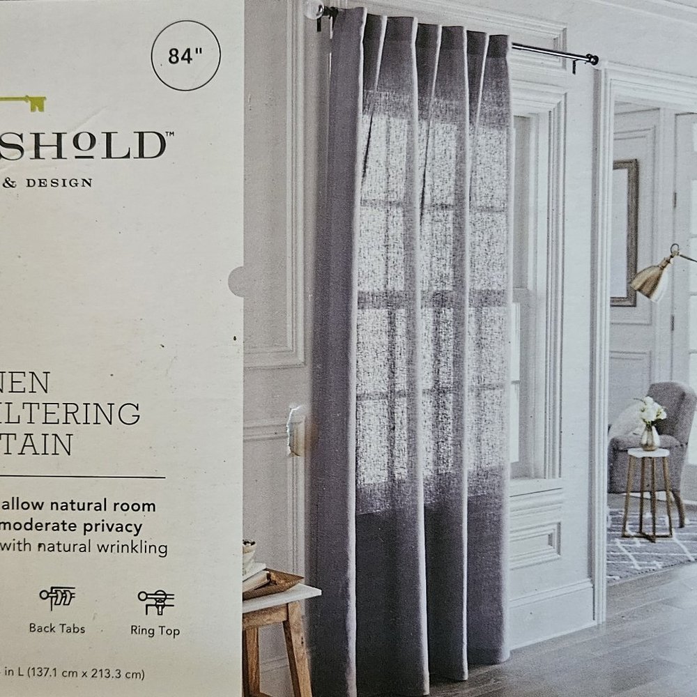 Threshold Linen-Filtering Curtain - New - Size 54"X84" (1) panel